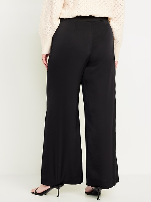 Image number 5 showing, High-Waisted Satin Super Wide-Leg Pants