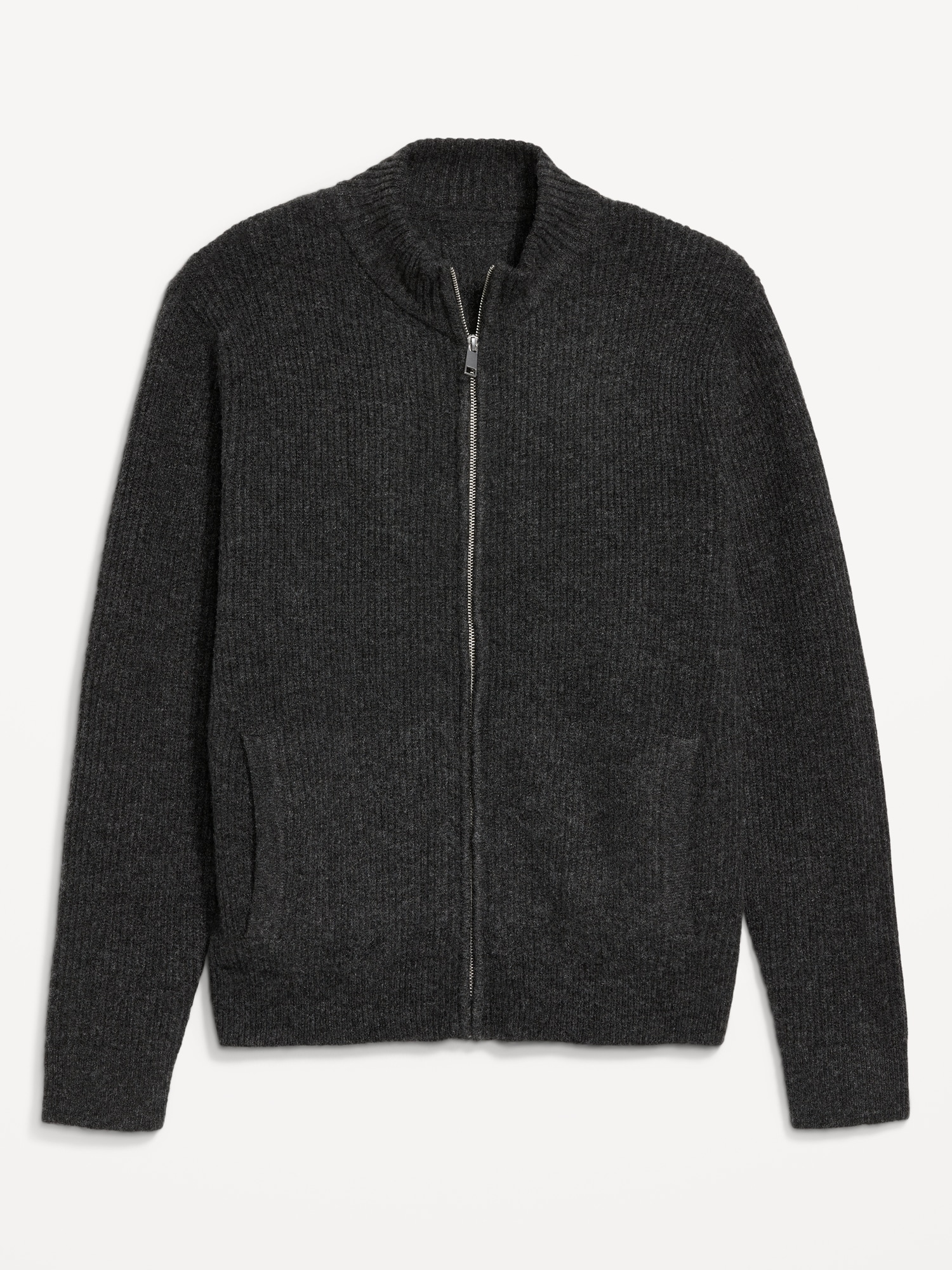 Shaker Stitch Zip Sweater