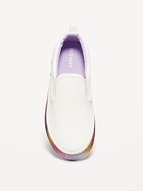 Image number 2 showing, Glitter Canvas Slip-On Sneakers for Girls