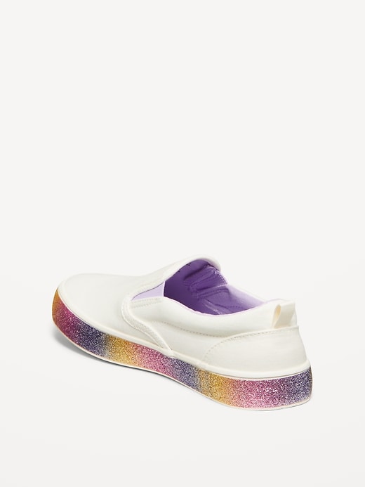 Image number 4 showing, Glitter Canvas Slip-On Sneakers for Girls