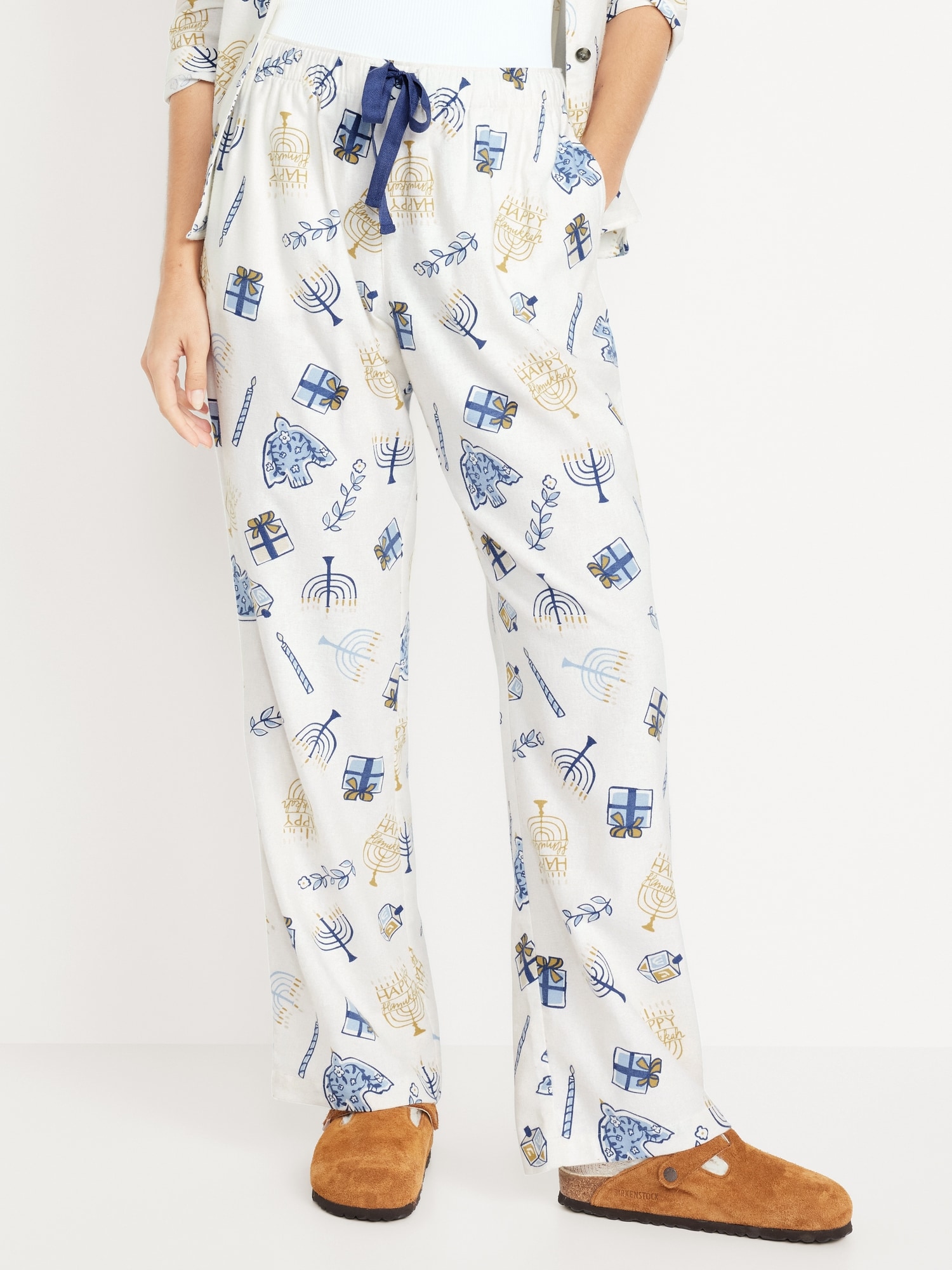 Mid-Rise Printed Flannel Pajama Pants