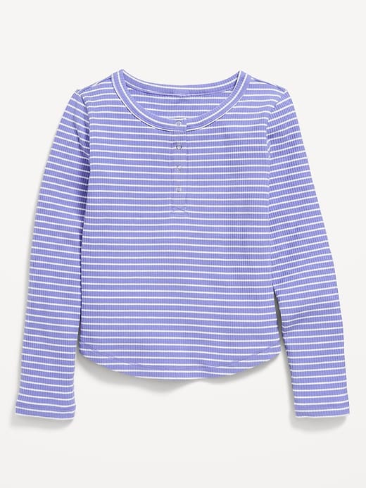 Voir une image plus grande du produit 1 de 3. T-shirt henley à motif à manches longues pour Fille