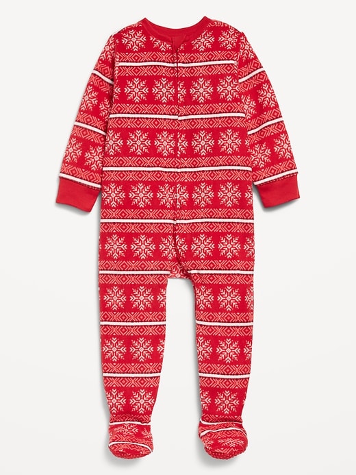 Voir une image plus grande du produit 2 de 4. Pyjama une-pièce à pieds en micromolleton à motif pour tout-petit et bébé