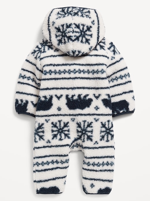 View large product image 2 of 2. Printed Sherpa Hooded One-Piece for Baby