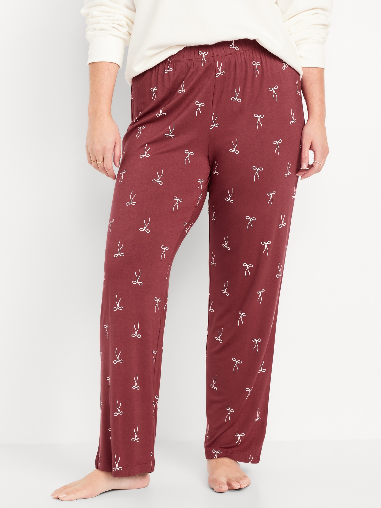 Mid-Rise Knit Jersey Pajama Pant