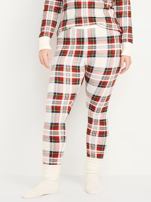 Image number 5 showing, High-Waisted Printed Waffle Pajama Leggings for Women