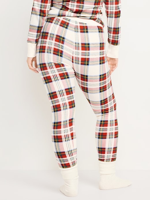 Image number 6 showing, High-Waisted Printed Waffle Pajama Leggings for Women