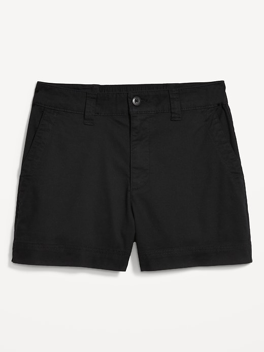 L'image numéro 4 présente Short chino authentique à taille haute pour Femme -- Entrejambe de 9 cm