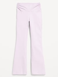 View large product image 4 of 5. High-Waisted PowerChill Side-Ruched Flared Leggings for Girls