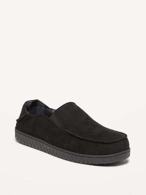 Pantoufles de style mocassin en faux suède