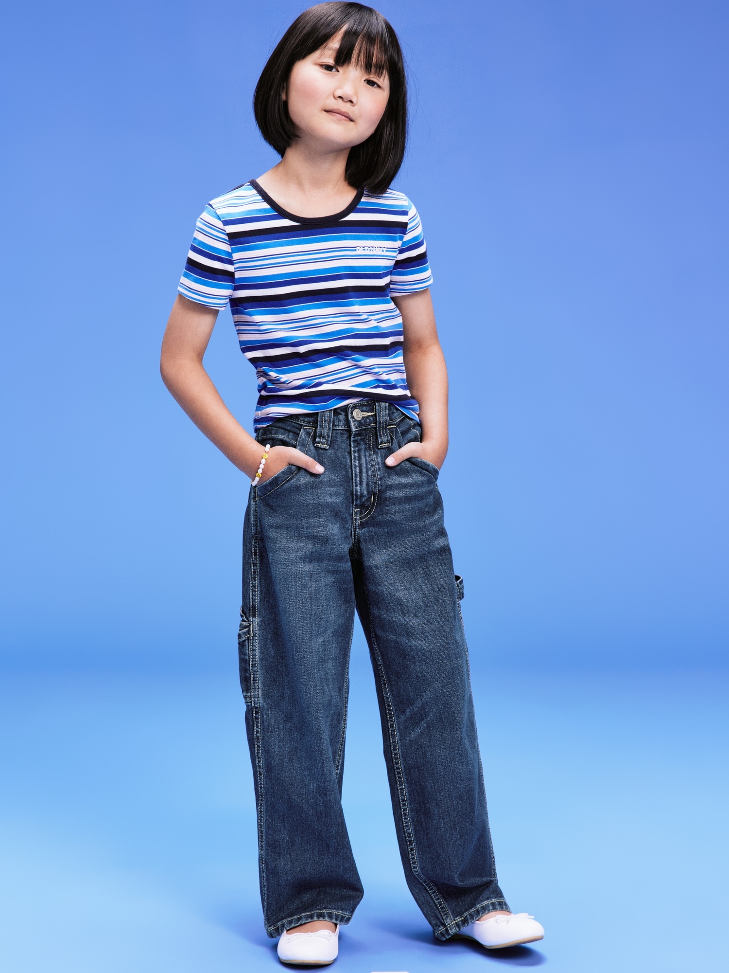 '94 High-Waisted Carpenter Jeans for Girls