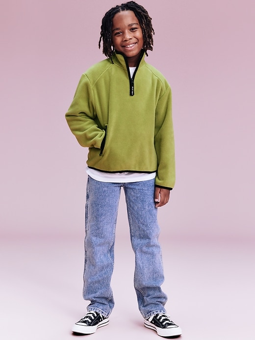 Image number 4 showing, '94 Gender-Neutral Half-Zip Sweatshirt for Kids