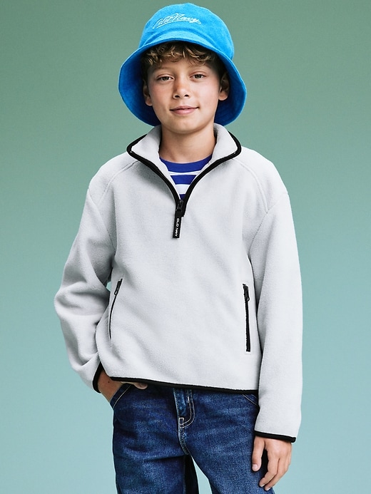 Image number 4 showing, '94 Gender-Neutral Half-Zip Sweatshirt for Kids