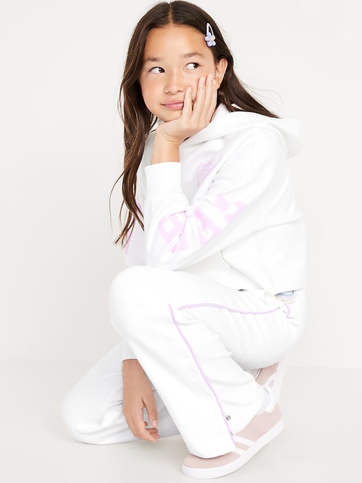 Image number 3 showing, High-Waisted Dynamic Fleece Track Pants for Girls