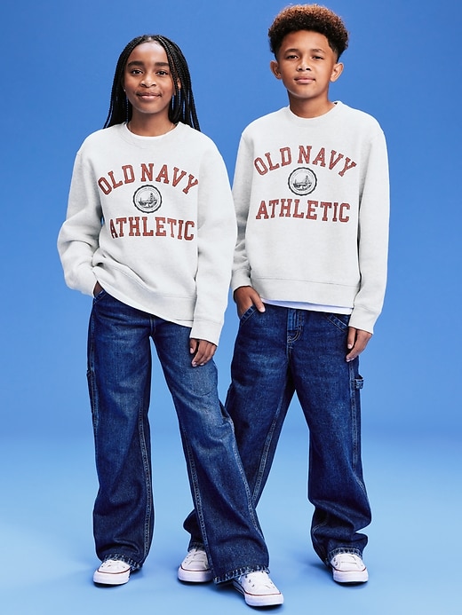 Image number 1 showing, '94 Gender-Neutral Logo-Graphic Sweatshirt for Kids