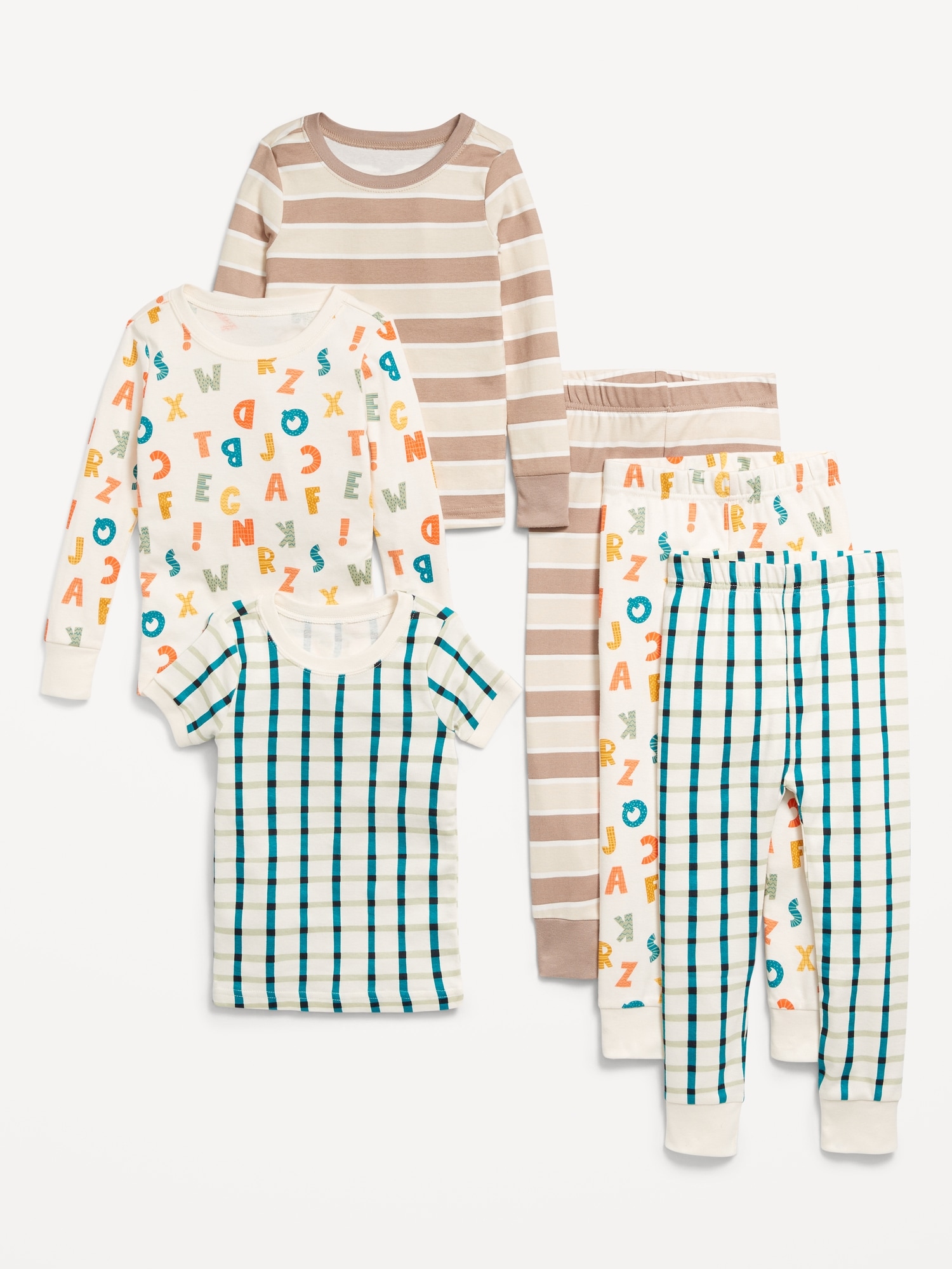 Snug-Fit Pajama 6-Piece Set for Toddler & Baby