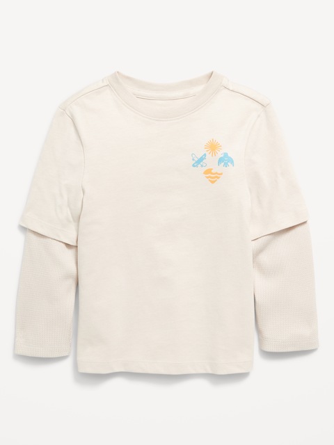 T-shirt deux-en-un à manches longues pour tout-petit garçon