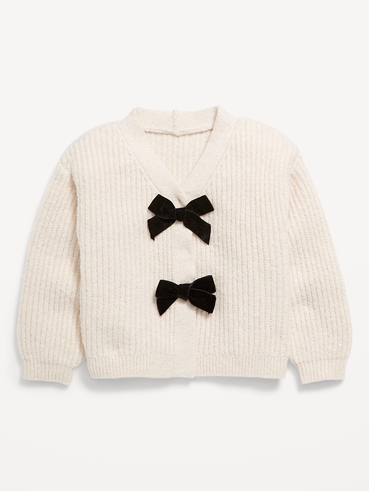 View large product image 1 of 3. Velvet-Bow Cardigan Sweater for Toddler Girls