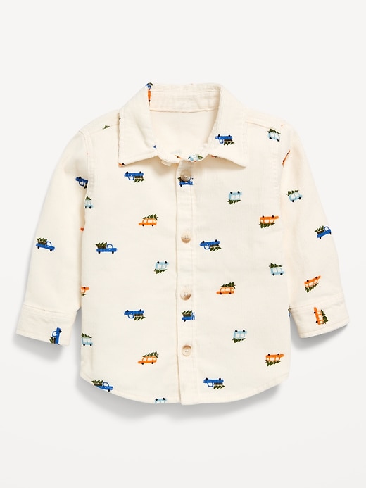 Voir une image plus grande du produit 1 de 2. Chemise en velours côtelé à manches longues à motif pour bébé