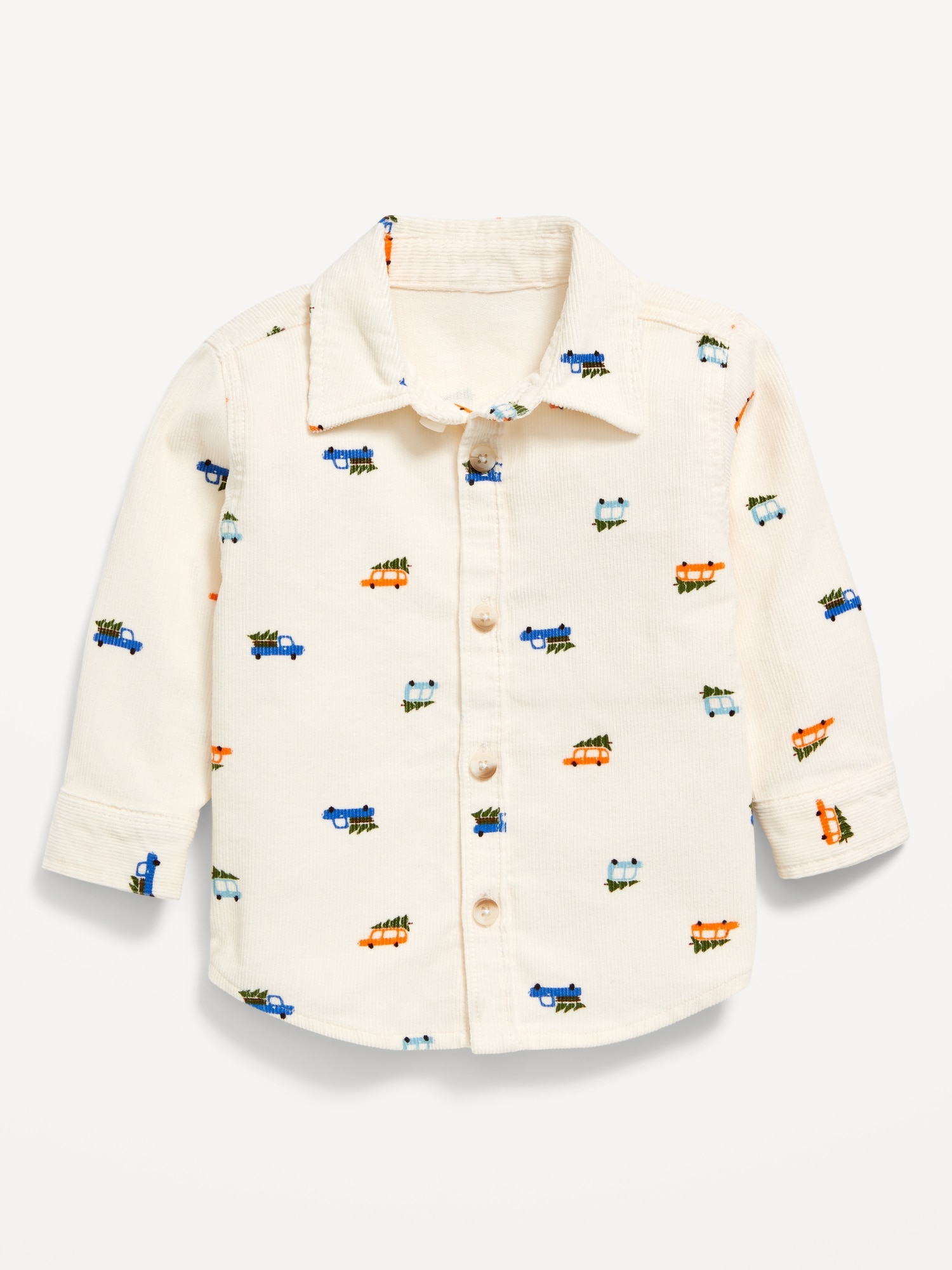 Printed Long-Sleeve Corduroy Shirt for Baby