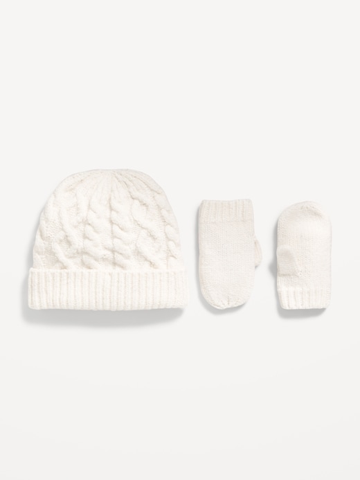 Voir une image plus grande du produit 1 de 1. Ensemble bonnet et moufles en tricot torsadé pour Tout-petit garçon