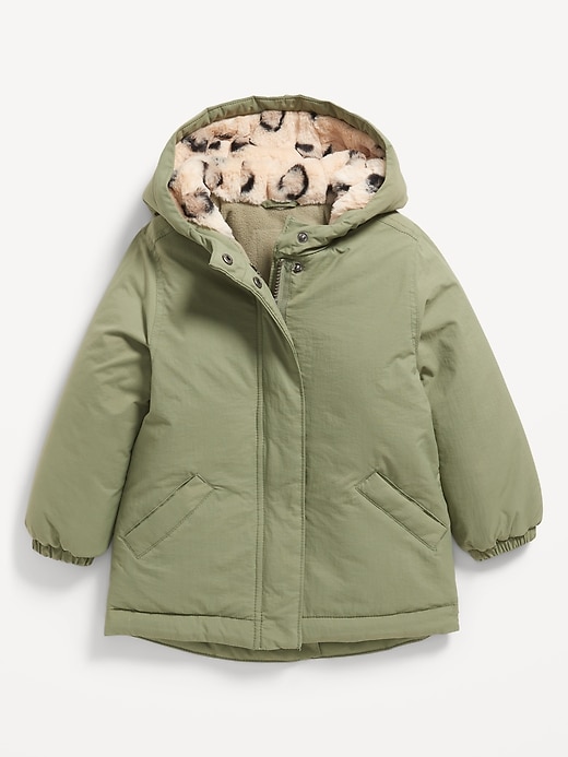 Voir une image plus grande du produit 1 de 3. Parka à capuchon pour toute-petite fille