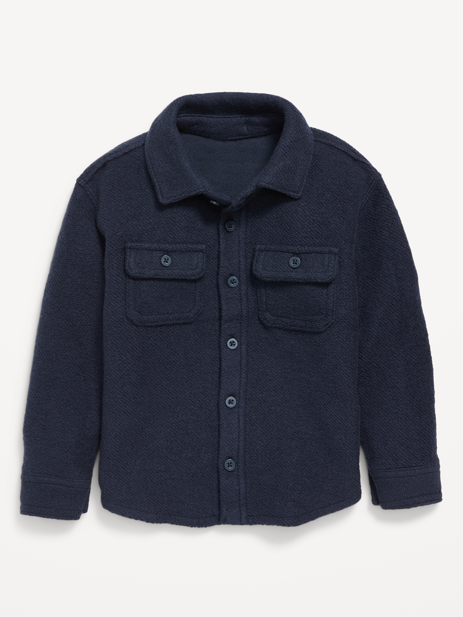 Cozy-Knit Buttoned Pocket Shirt for Toddler Boys