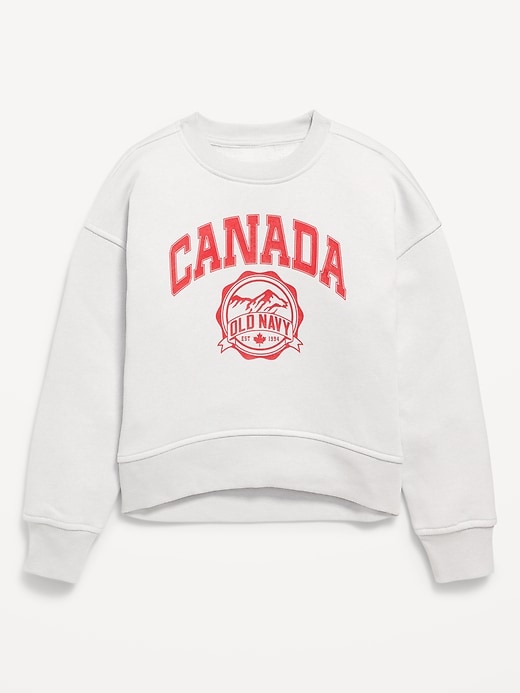 View large product image 1 of 2. Vintage Oversized Canada Logo-Graphic Sweatshirt for Girls