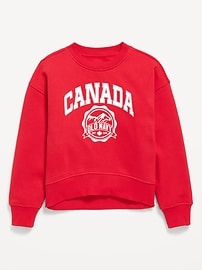 Image number 1 showing, Vintage Oversized Canada Logo-Graphic Sweatshirt for Girls