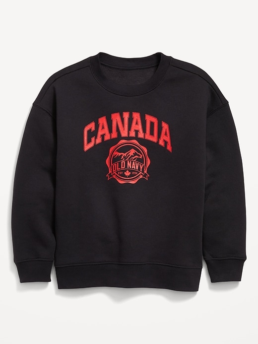 Voir une image plus grande du produit 1 de 2. Chandail en coton ouaté surdimensionné à logo Canada pour Garçon