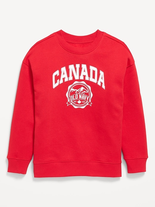 View large product image 1 of 2. Oversized Canada Logo-Graphic Sweatshirt for Boys