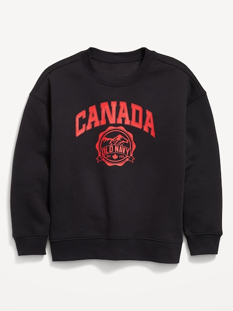 Chandail en coton ouaté surdimensionné à logo Canada pour Garçon
