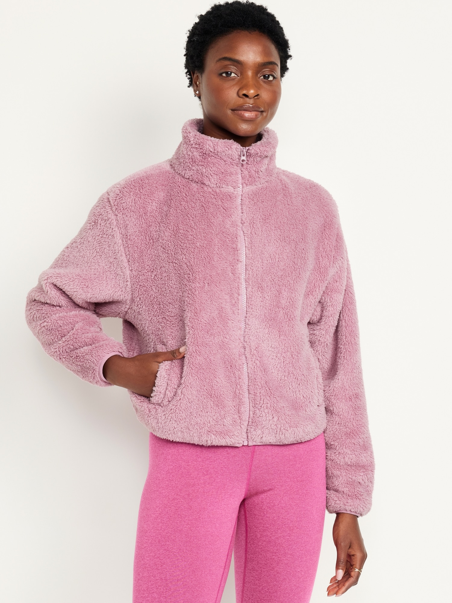 Sherpa Zip Jacket - Pink