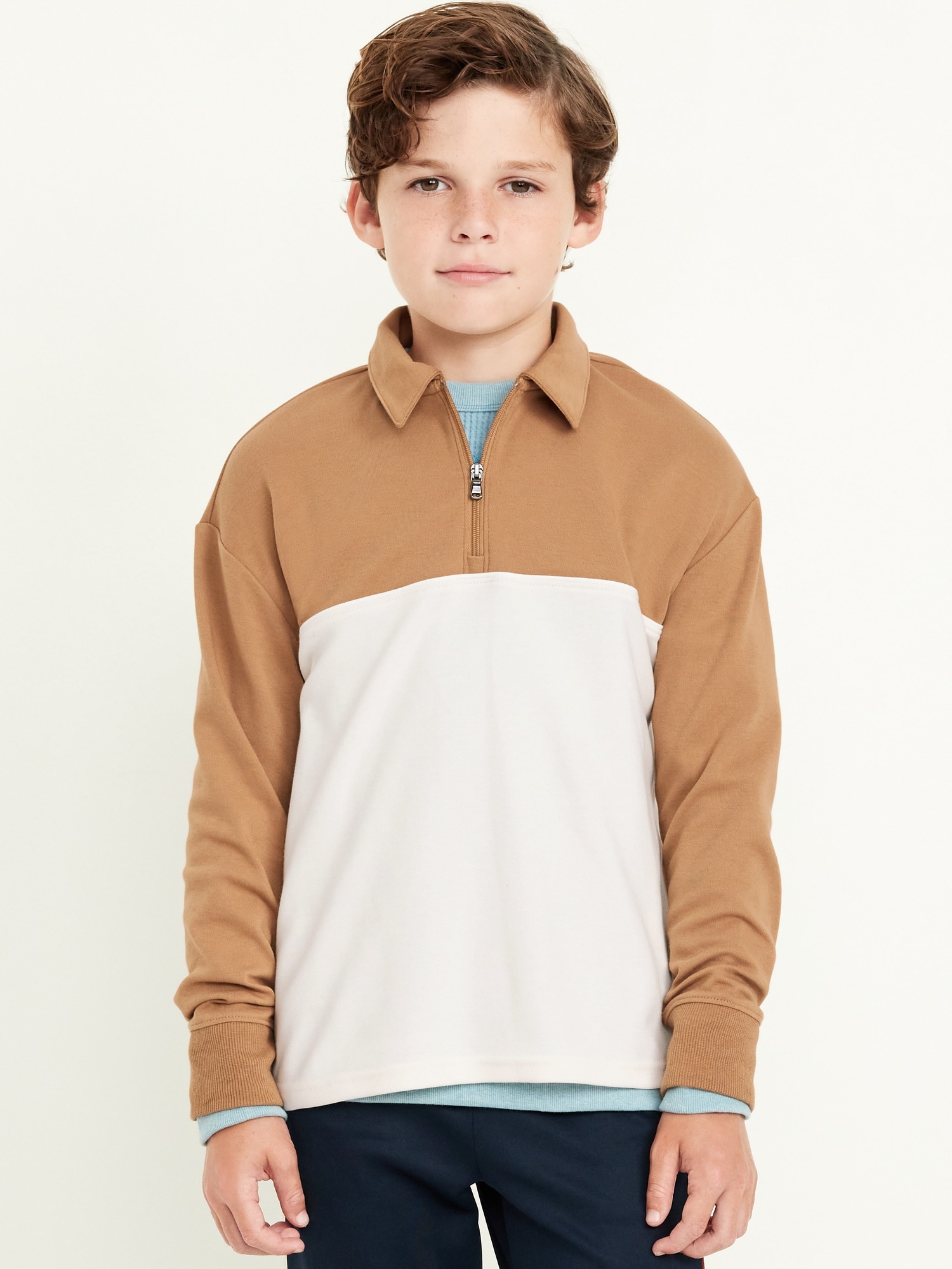 Dynamic Fleece Quarter-Zip Pullover Sweater for Boys