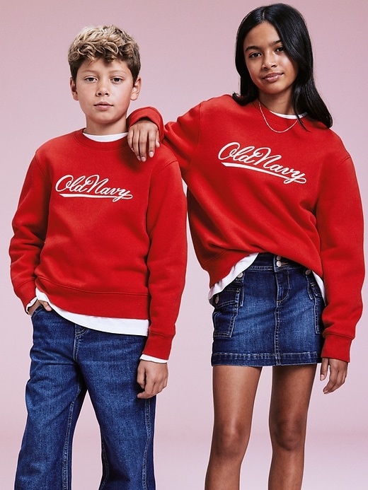 Image number 1 showing, '94 Gender-Neutral Logo-Graphic Sweatshirt for Kids