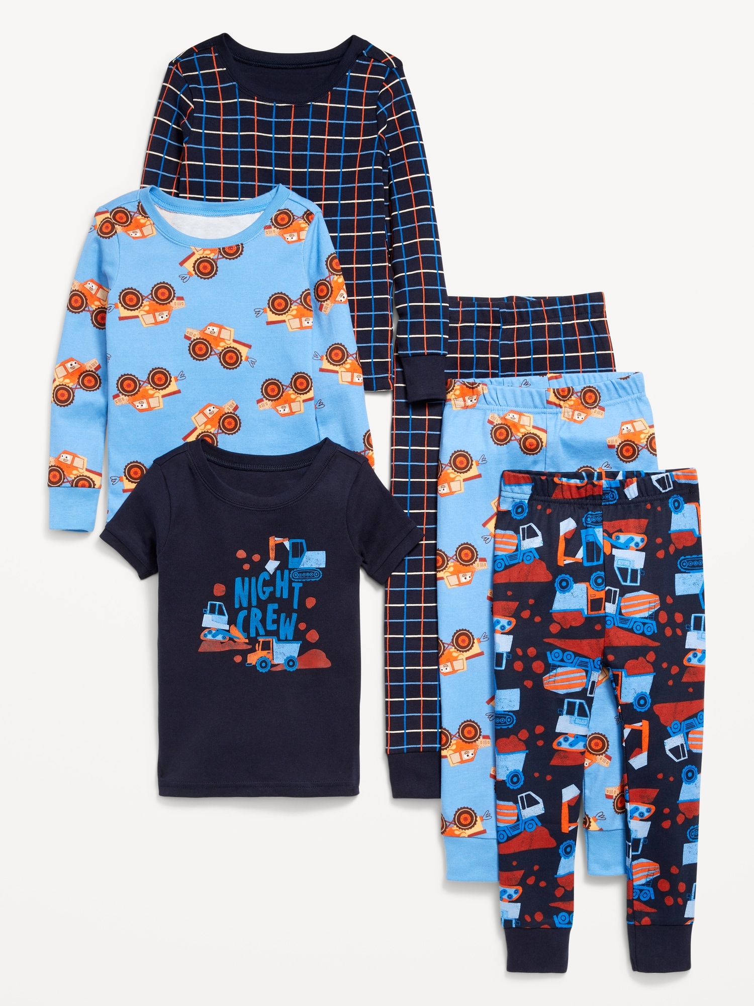 Snug-Fit Pajama 6-Piece Set for Toddler & Baby