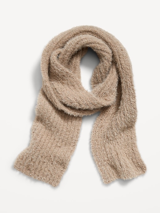 View large product image 1 of 1. Textured Metallic Plush Scarf for Girls