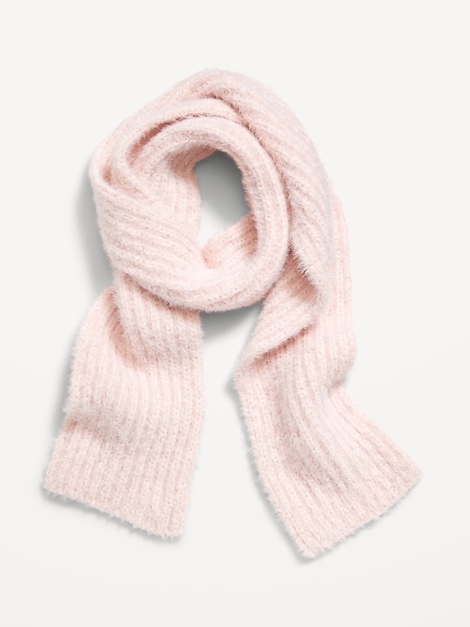 View large product image 1 of 1. Textured Metallic Plush Scarf for Girls