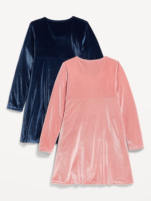 Voir une image plus grande du produit 2 de 2. Robe en velours à manches longues pour fille (paquet de 2)