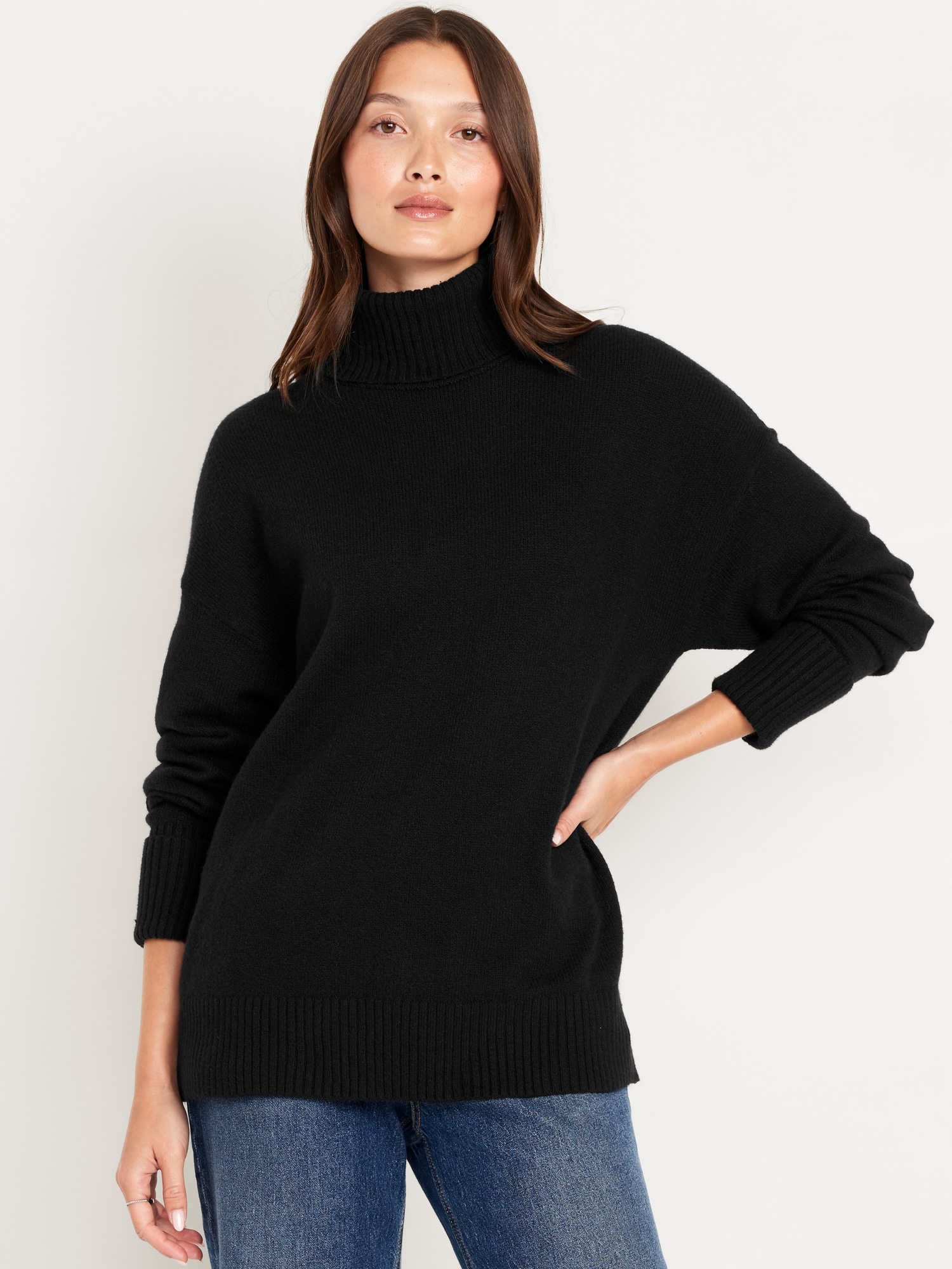 SoSoft Turtleneck Tunic Sweater - Black