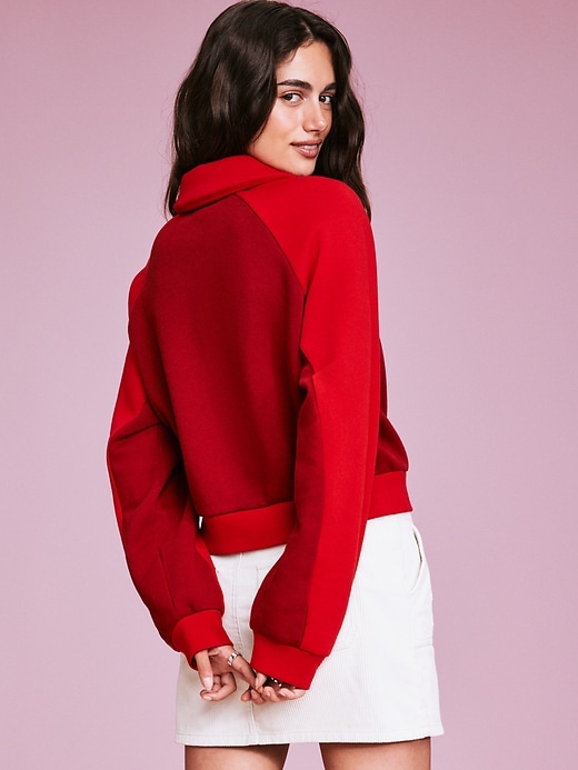 Image number 2 showing, '94 Logo-Graphic Quarter-Zip Crop Sweatshirt