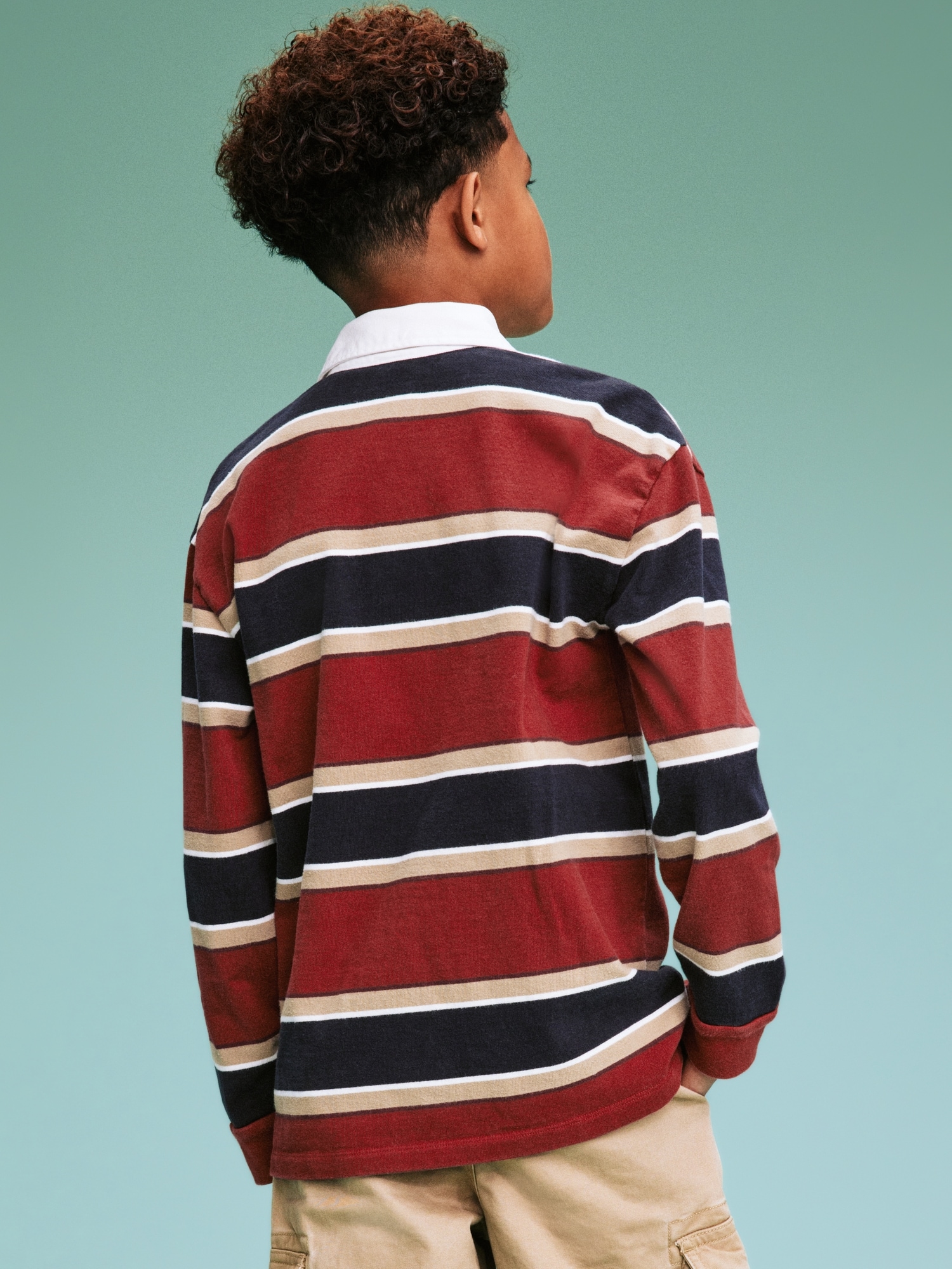 '94 Long-Sleeve Rugby Stripe Polo Shirt for Boys