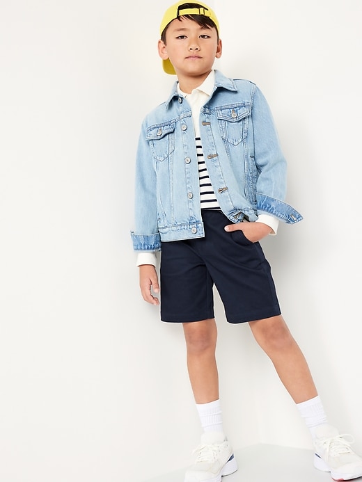 Image number 4 showing, Twill School Uniform Shorts for Boys (At Knee)