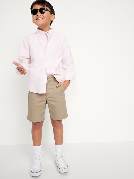 Image number 4 showing, Twill School Uniform Shorts for Boys (At Knee)