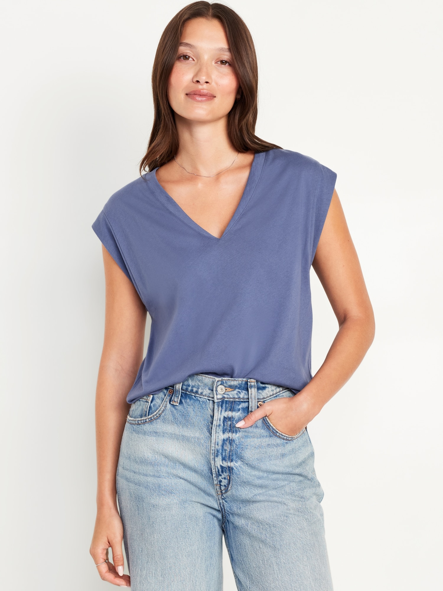 Sleeveless V-Neck Top