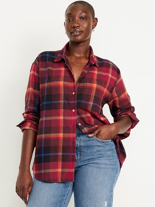 Image number 5 showing, Flannel Boyfriend Button-Down Shirt