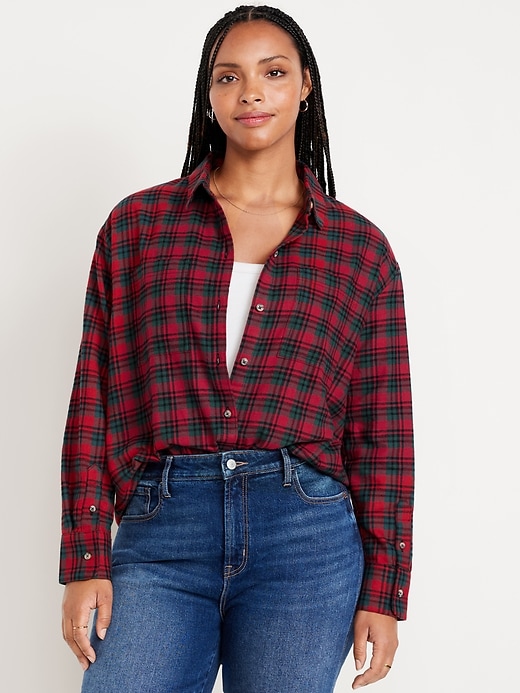 Image number 5 showing, Flannel Boyfriend Button-Down Shirt