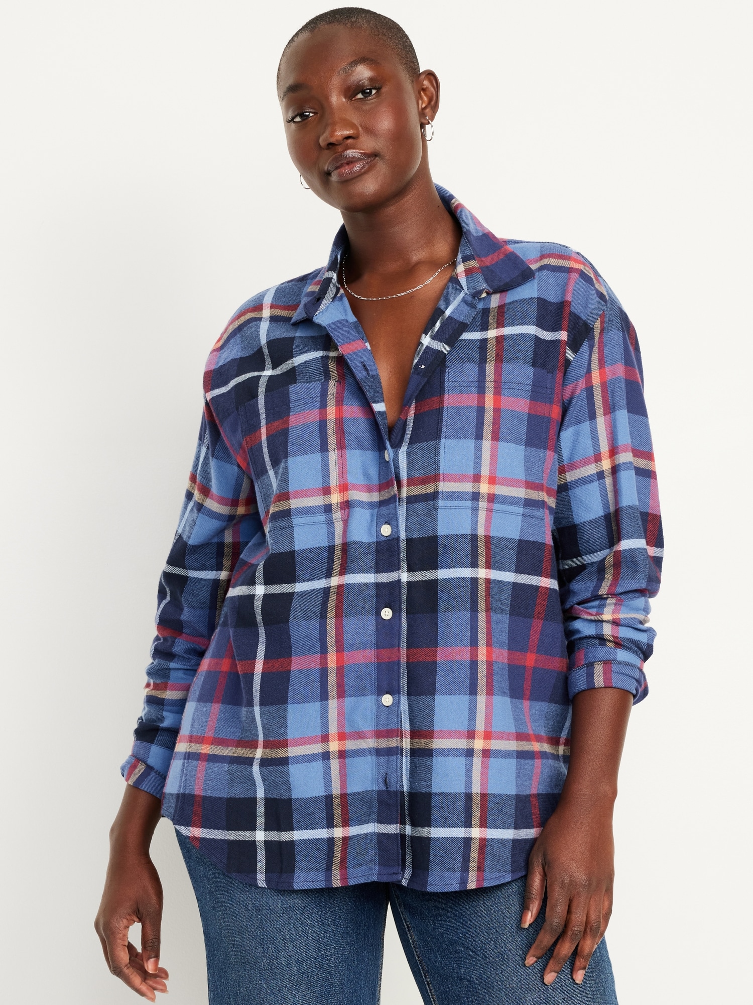 Button-Down Flannel Tunic