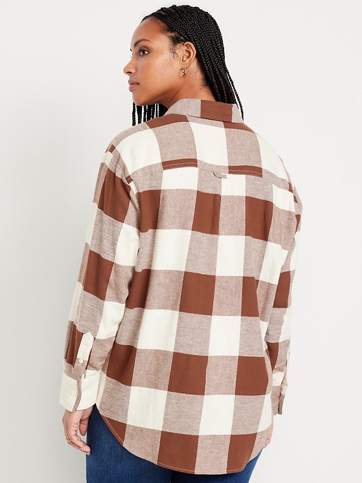 Image number 6 showing, Flannel Boyfriend Button-Down Shirt