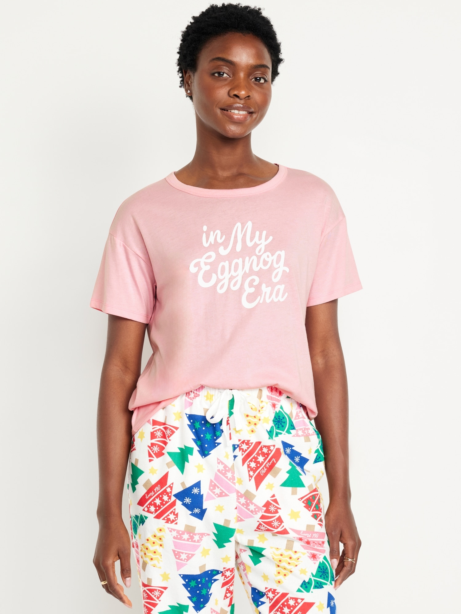 Matching Holiday-Graphic T-Shirt - Pink